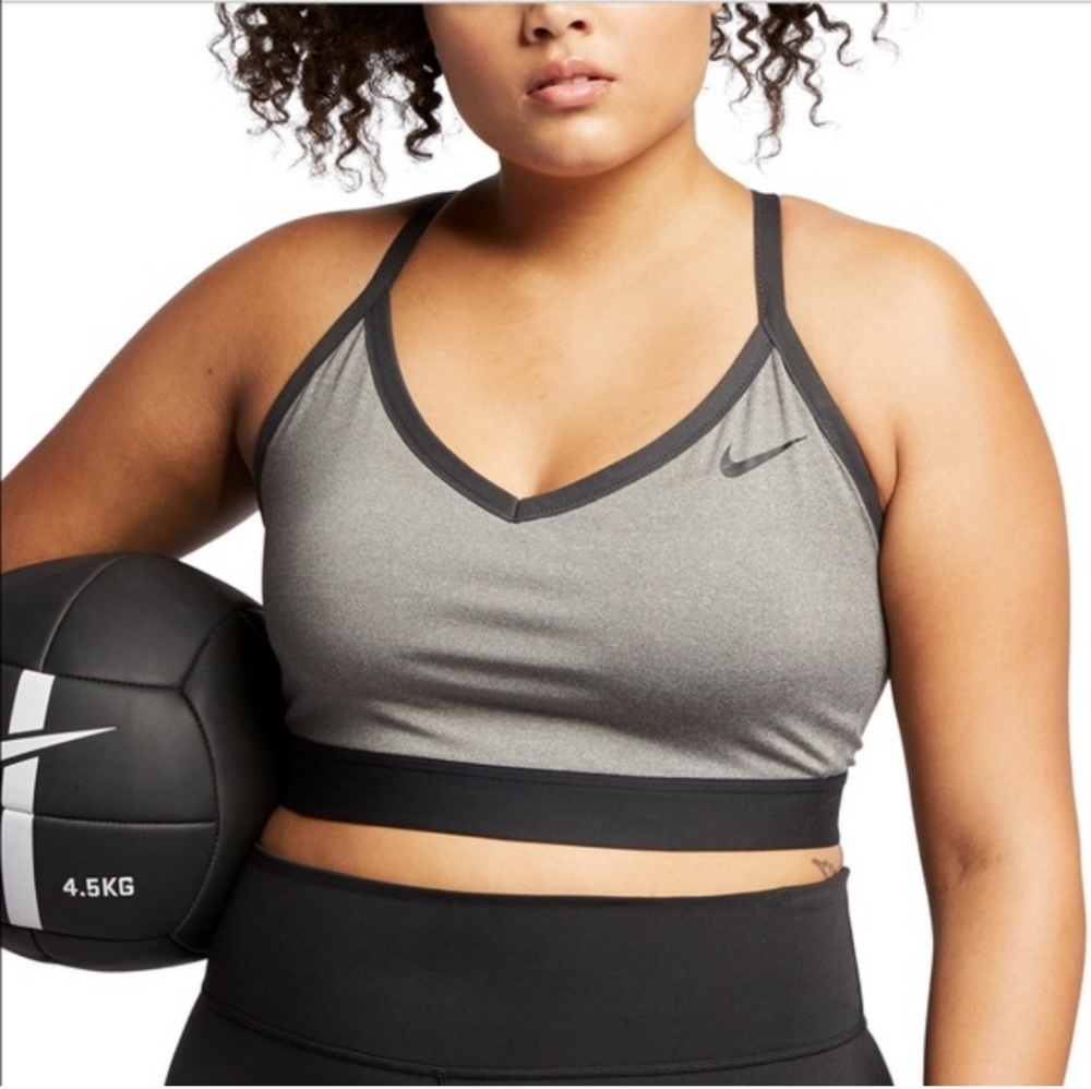 Nike Indy Women's Gray Sports Bra Dri-Fit (Plus Size)